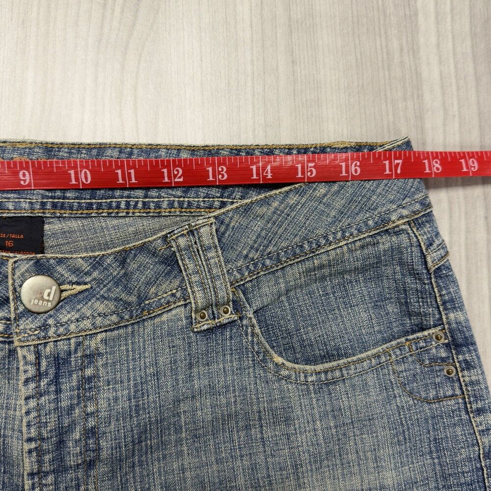 D.Jeans Women Size 14 Medium Wash Floral Embroidered Bootcut Denim Jeans Y2K VTG - Picture 5 of 9